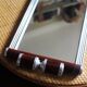Vintage wood metal mirror top handles