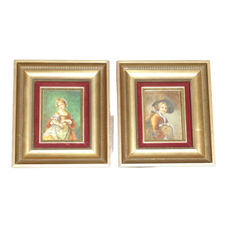 Pair of portrait miniature painting