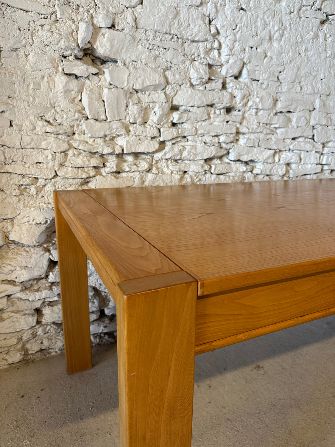 Solid elm dining table - Vintage - 1980