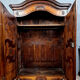 Bressane wardrobe Louis XV era with gendarme's hat in walnut and elm around 1750