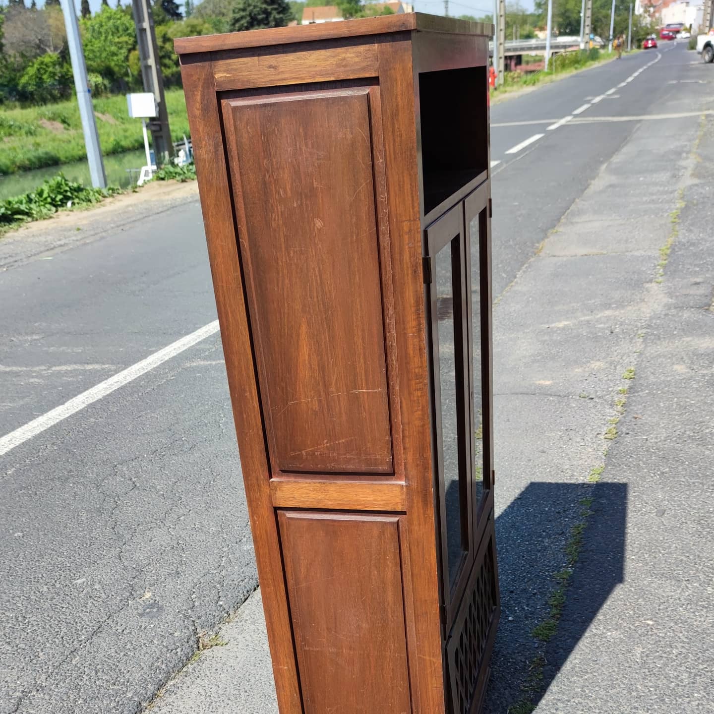Solid walnut bookcase circa 1930
