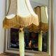 Large vintage lamp in green onyx and gilded brass - vintage lampshade