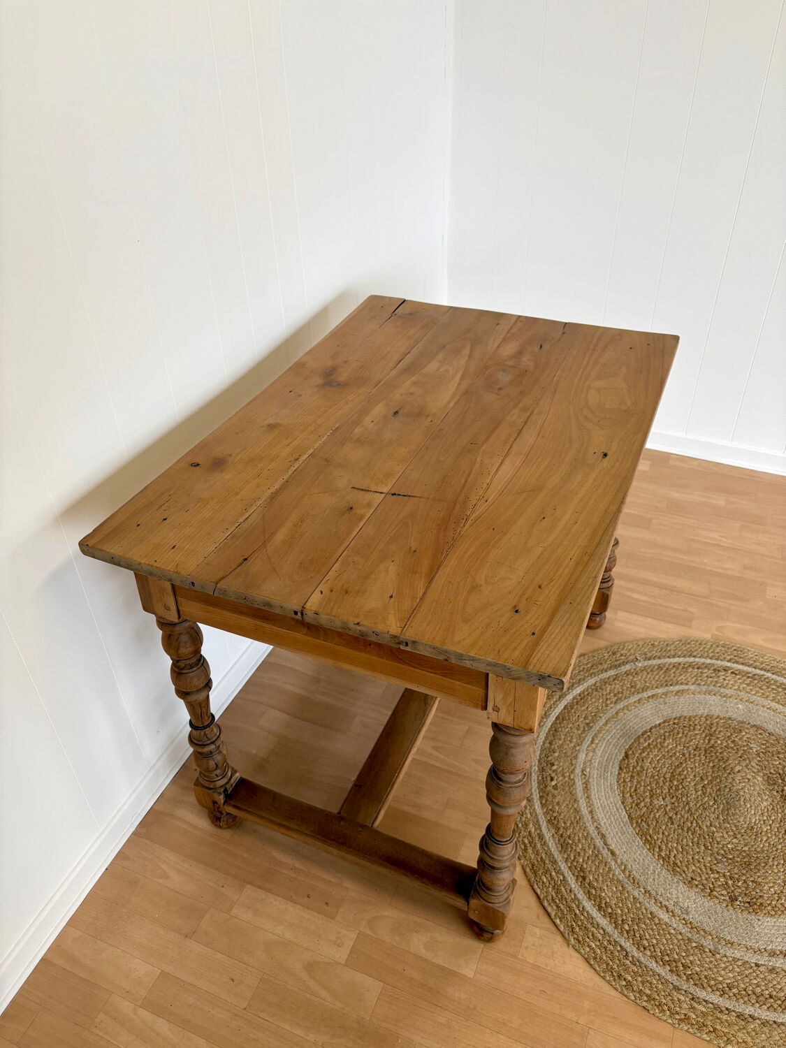 Renovated oak desk table