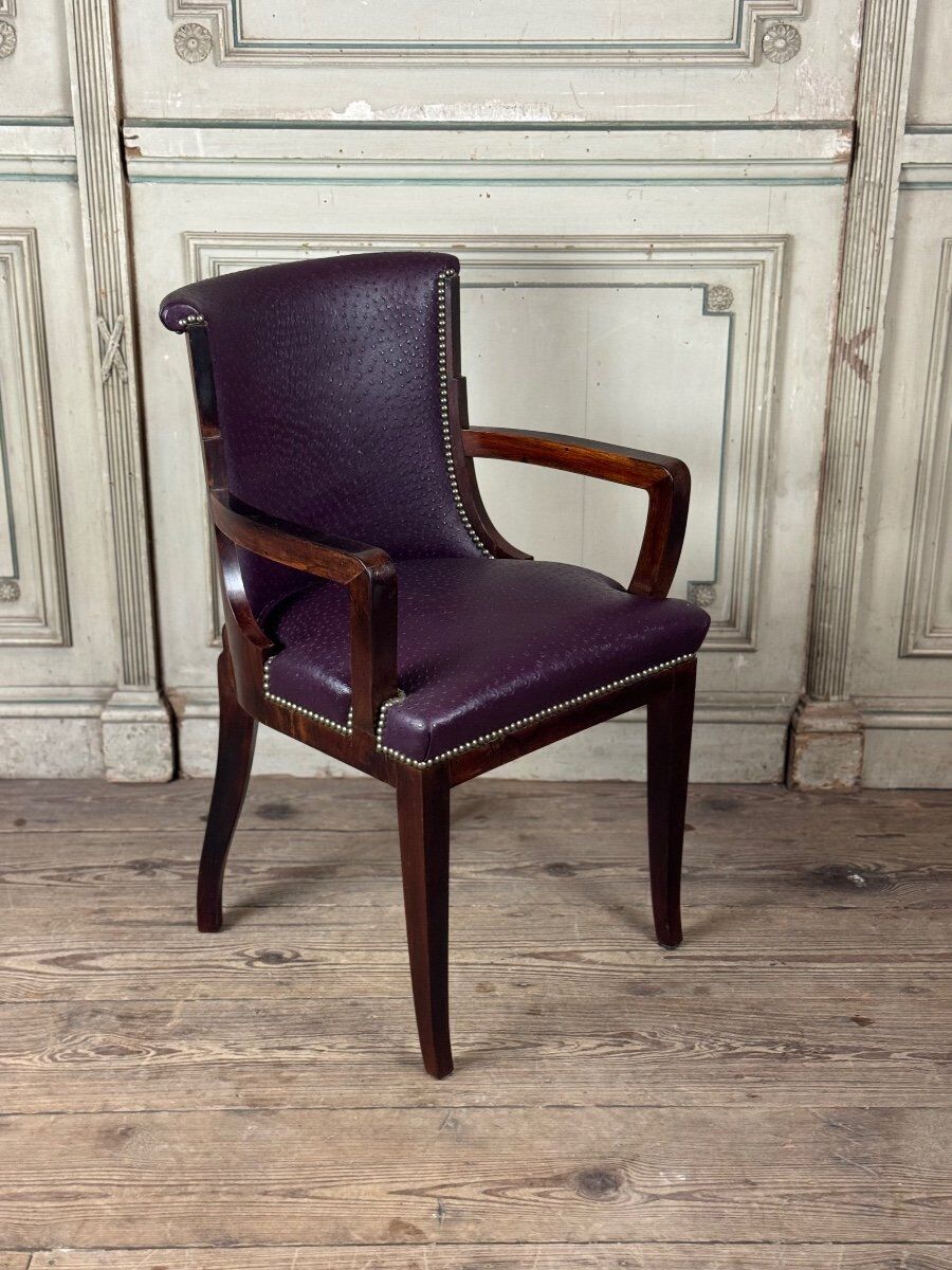 Set of 4 Art Deco chairs and 4 armchairs in rosewood, circa 1930