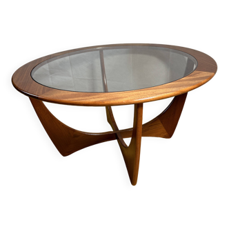 Table basse ronde Astro en teck de style rétro du milieu du siècle par GPlan 1960