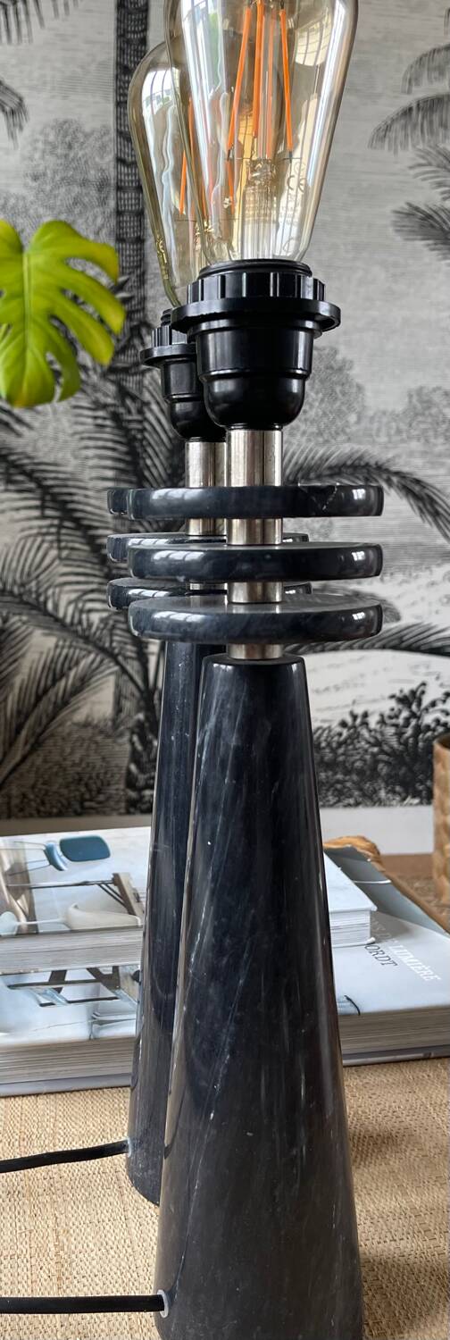 Pair of marble lamps 1980.