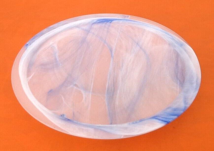 Wall lamp / ceiling lamp Satin curved glass cover with marbled blue effect...