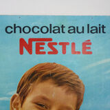 Ancienne affiche cartonnée double face Chocolat au lait Nestlé. Année 60