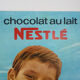 Ancienne affiche cartonnée double face Chocolat au lait Nestlé. Année 60