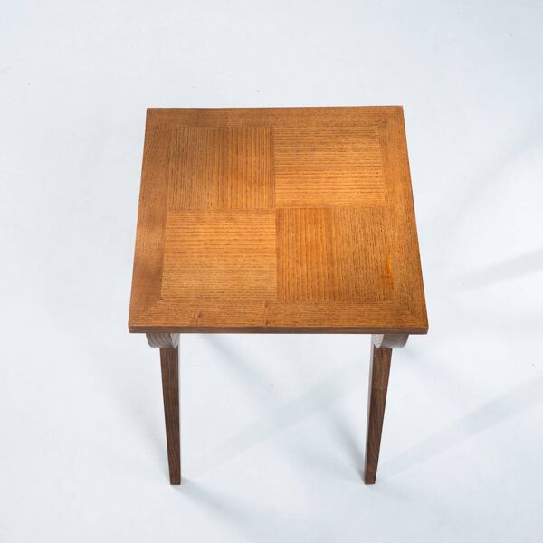 Tables gigognes gigognes du milieu du siècle avec parquet en chêne, France des années 1950