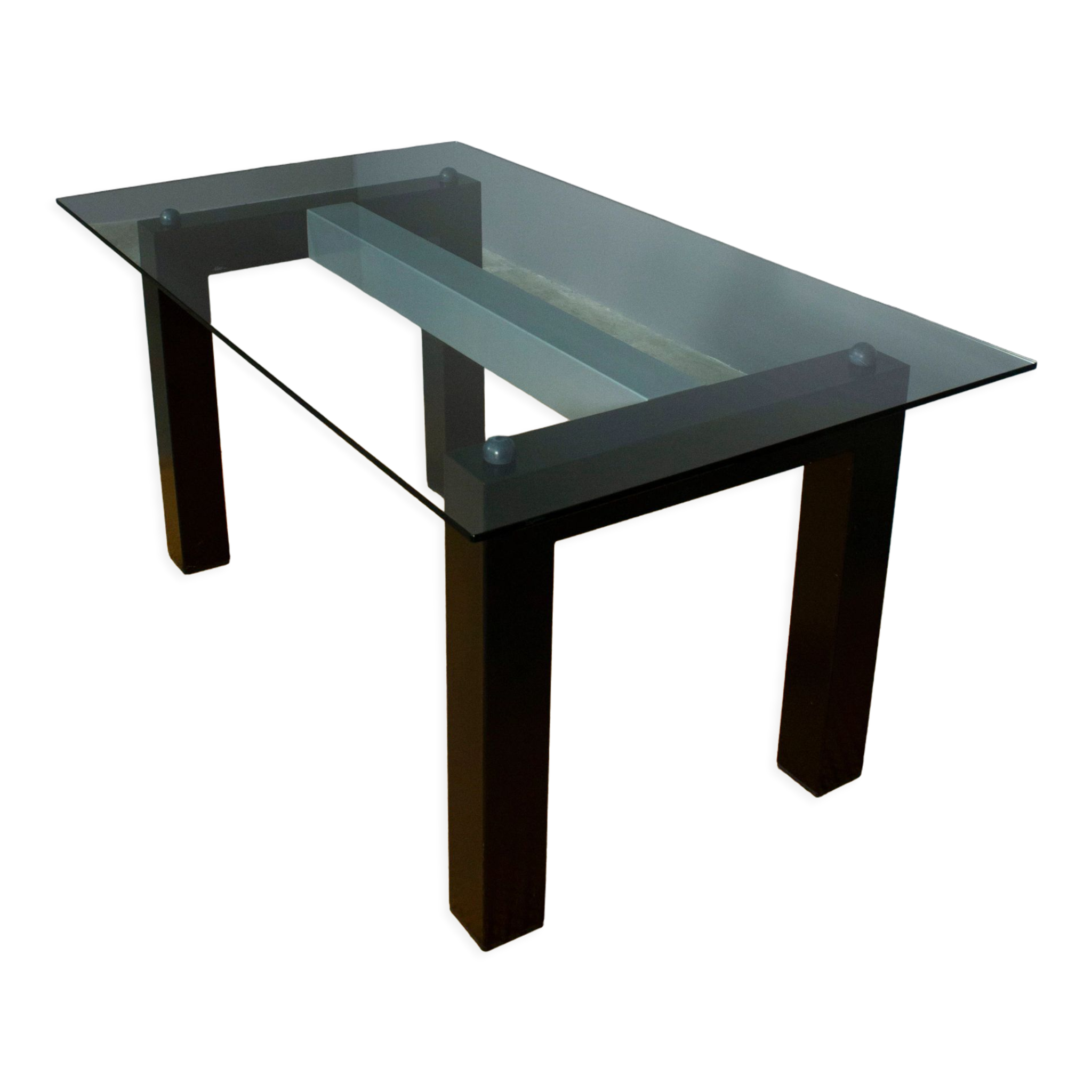 Table with rectangular top in tempered glass 1970 - Alias Italy