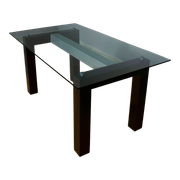Table with rectangular top in tempered glass 1970 - Alias Italy