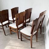 Set 6 chaises art déco chêne 1940