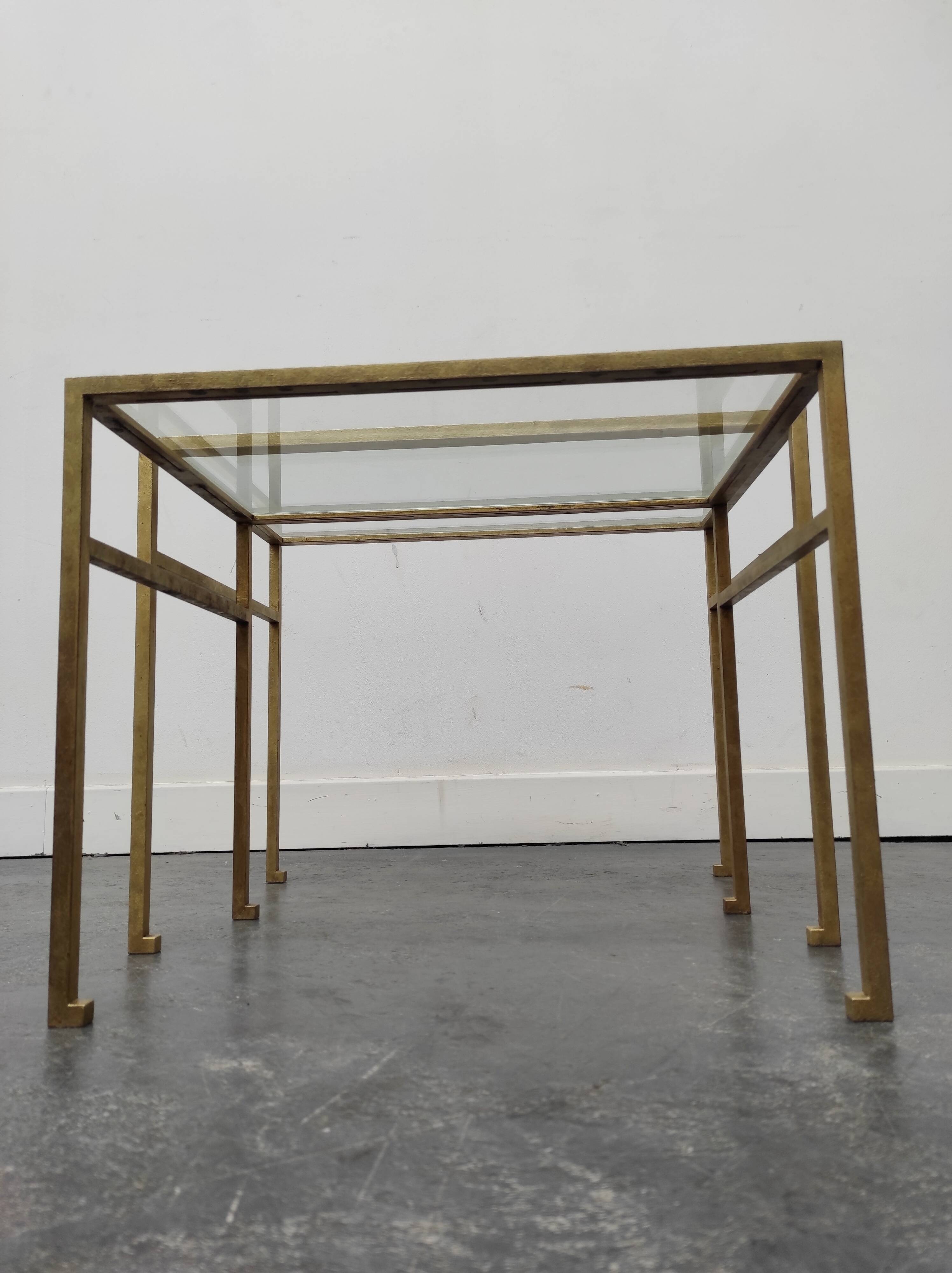 Tables basses gigognes Roger Thibier dorées 1960