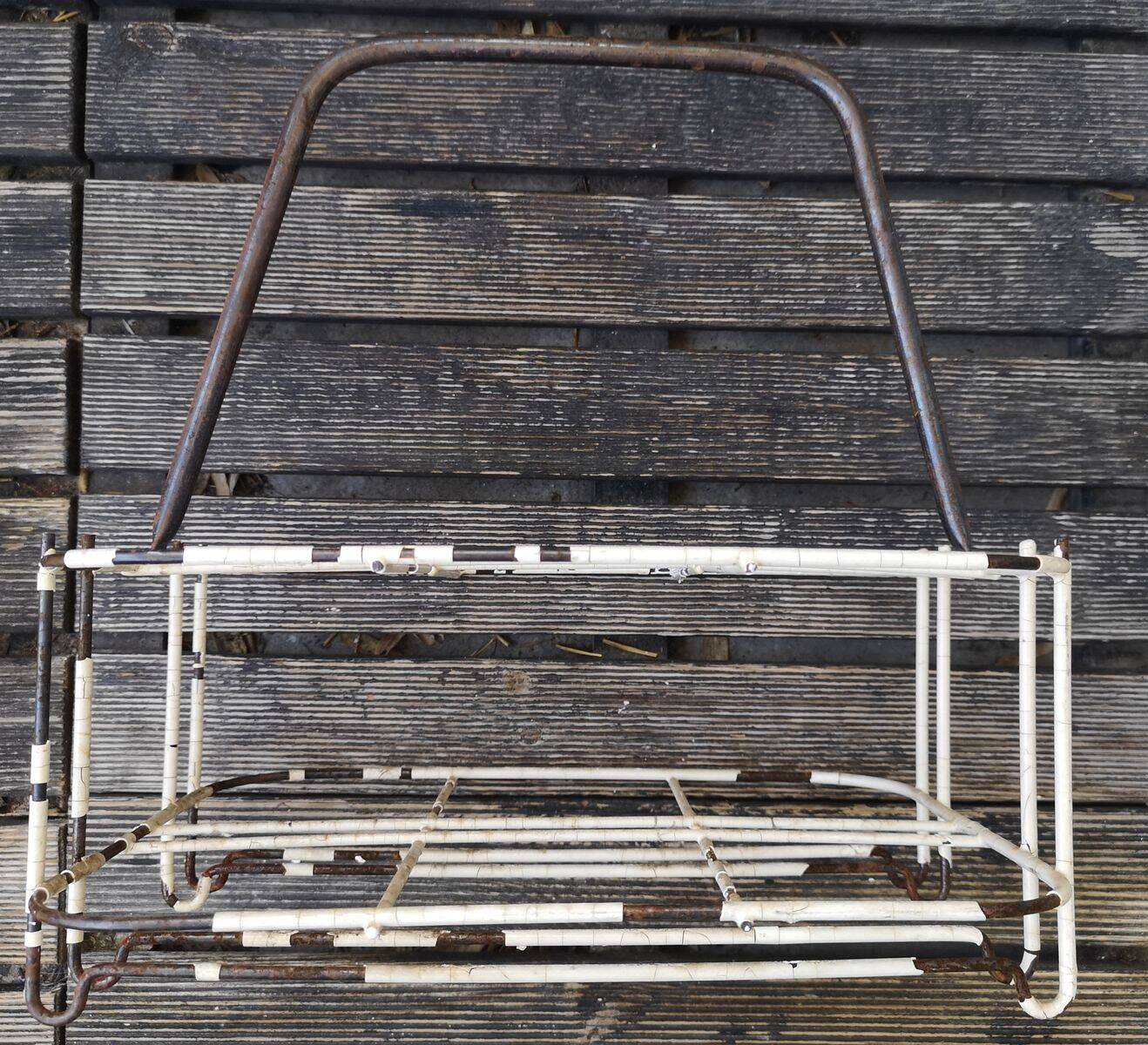 Metal bottle holder basket - 1950s