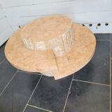 Round stone coffee table by Magnussen Ponte