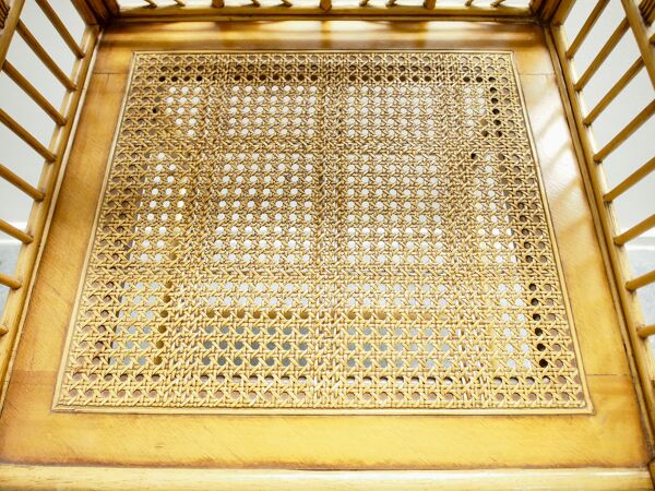 Ensemble de 4 chaises en rotin oriental