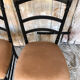 Pair of chairs napoleon 3 black wood & seat velour pink vintage #a196