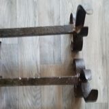 Paire de chenets anciens en fer forgé