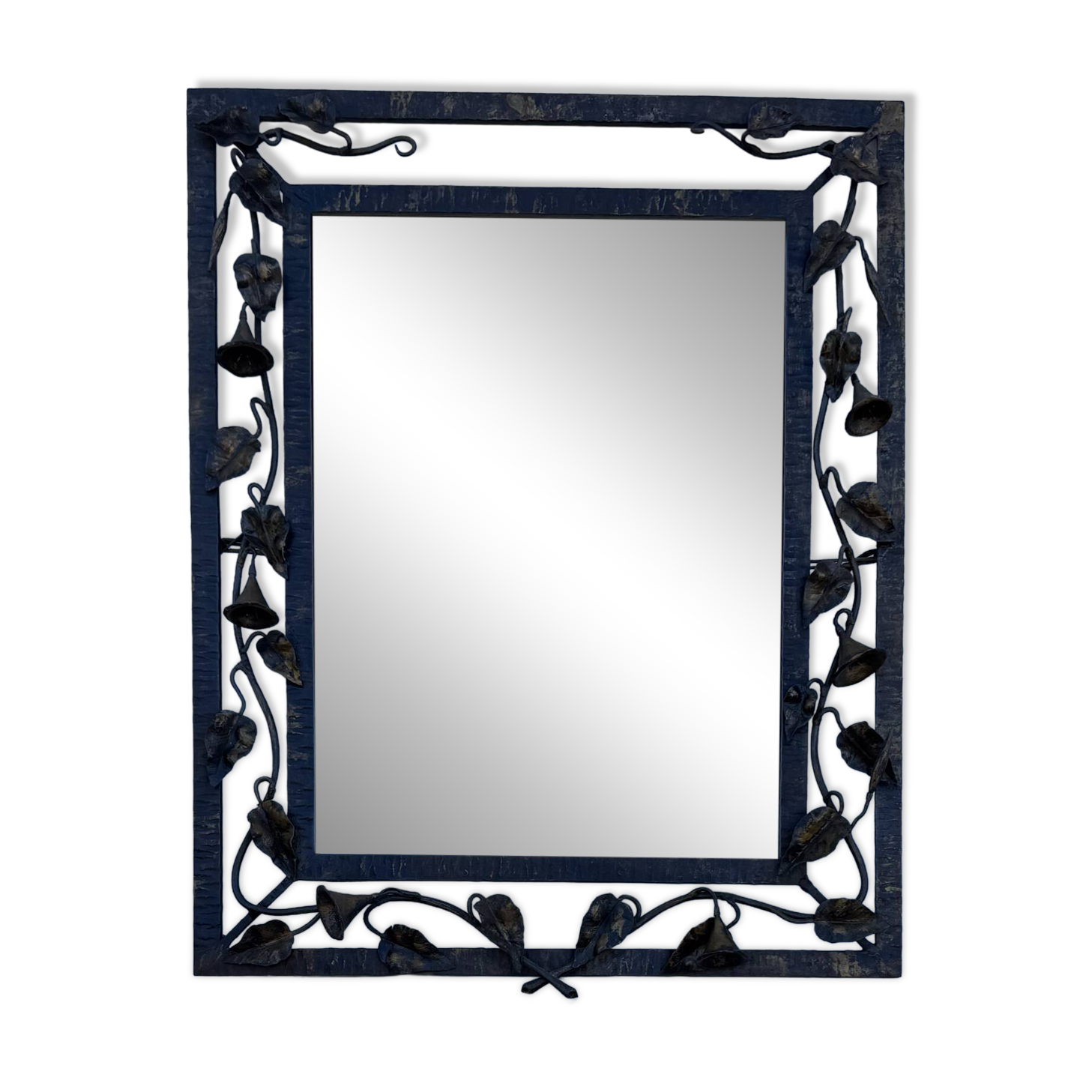 Wrought iron mirror with ivy Art Deco