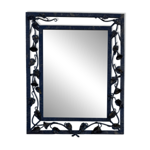Miroir fer forgé liseron