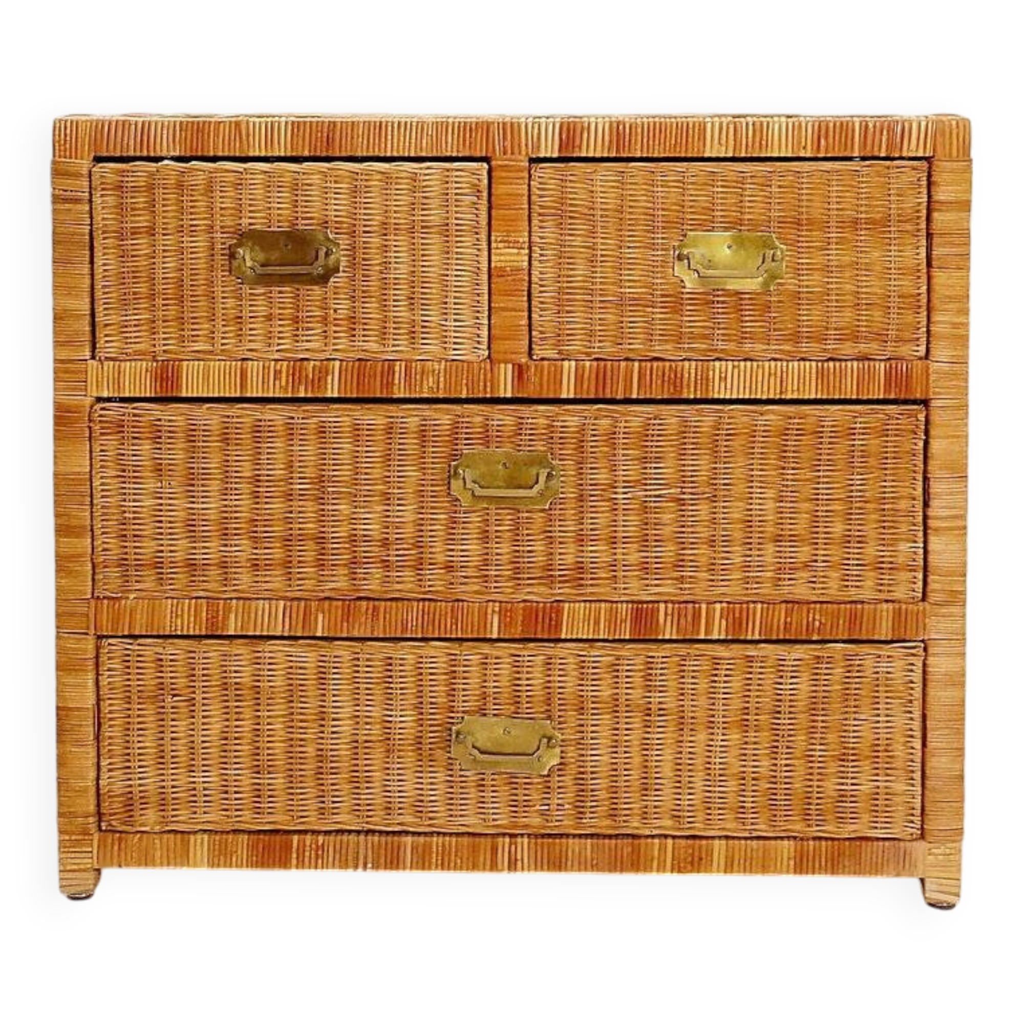 Vintage wicker chest of drawers - 1960s