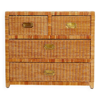 Commode vintage en osier - Années 1960