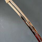 Italian mid-century Goffredo Reggiani arc floor lamp with white plexiglass shade