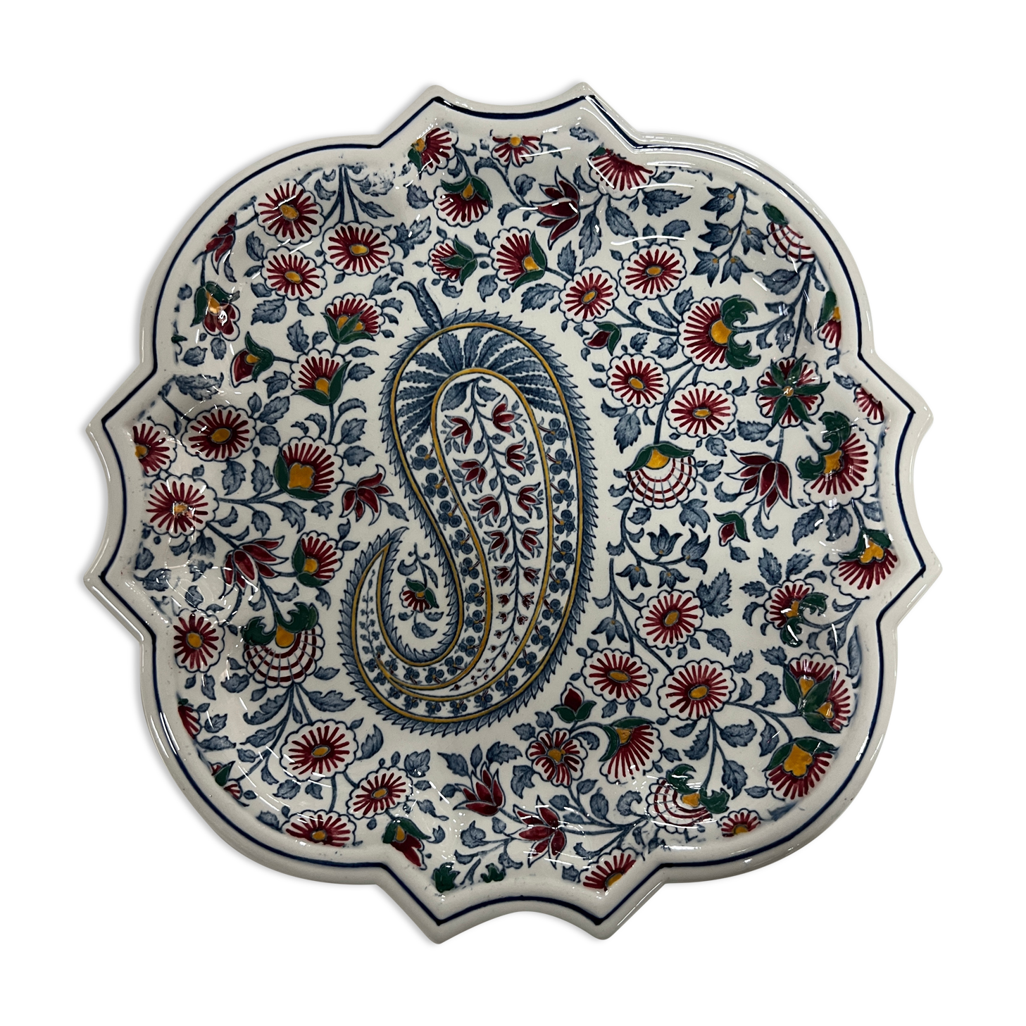 Collector's ceramic hollow plate by Gien, France, late twentieth century