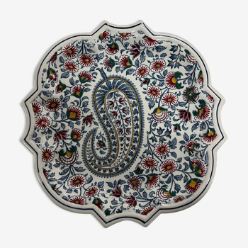 Assiette creuse en céramique de collection par Gien, France, fin XXe