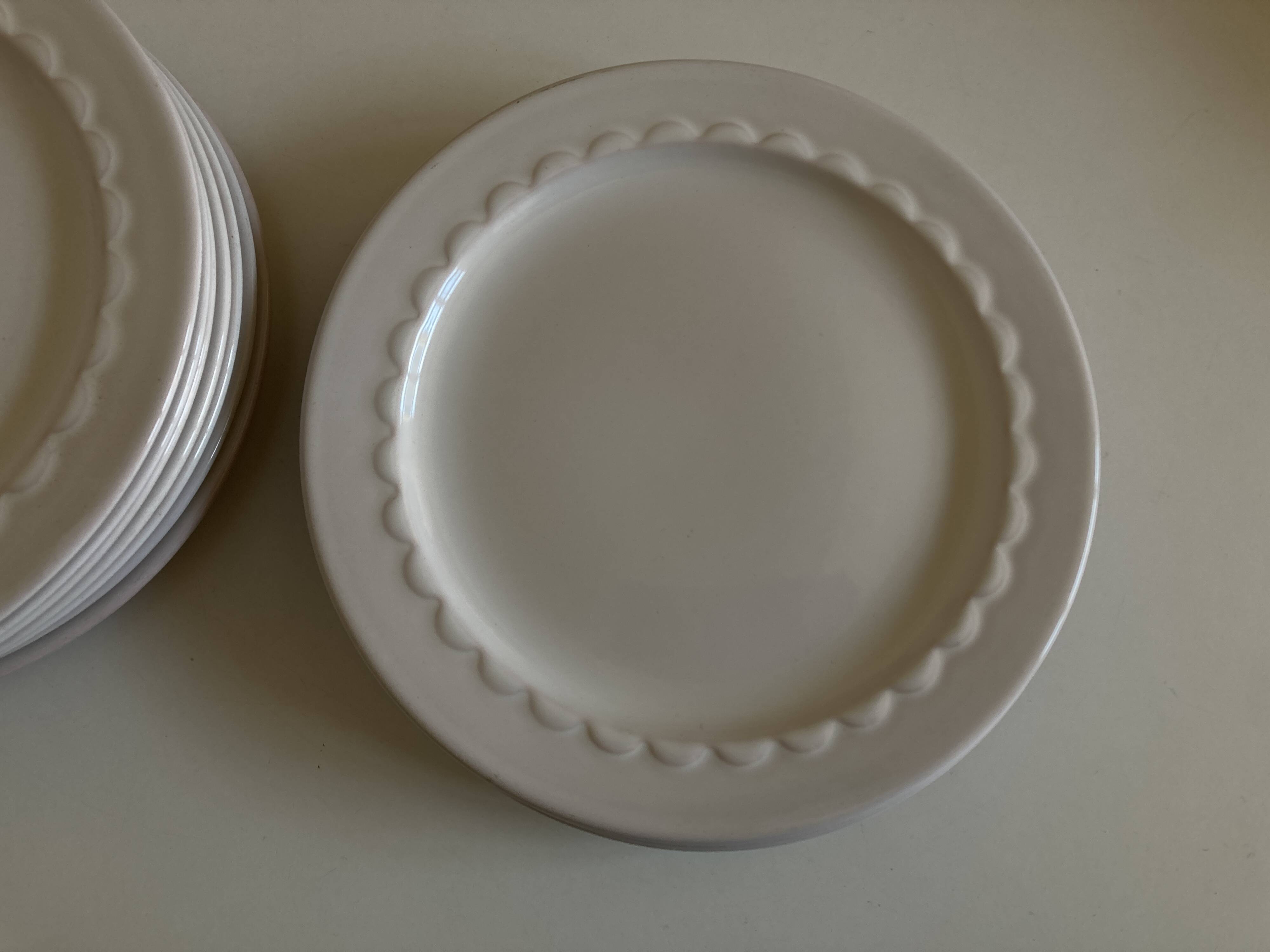 Set of 10 Festons dessert plates by Pierre Motton Gien 1970