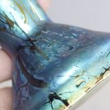 Vase in iridescent Glass Art new of PEACKOCK