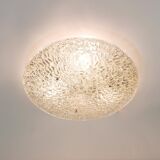 Round textured glass ceiling light J. T. Kalmar mid-century, Austria, 1960s
