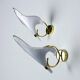 Pair of Italian hand blown Murano glass calla lily wall lights by Franco Luce, 1970s
