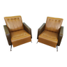 set of 2 armchairs in Vintage Brown Skai