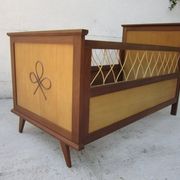Wood and rattan child bed