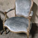 Pair of Louis XV cabriolet armchairs, 18th century