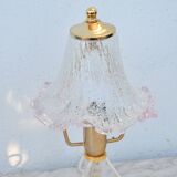 Pink Murano glass vintage table lamp, 1980s
