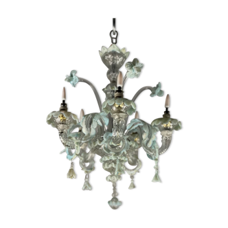 Venetian chandelier in murano glass, 5 arms of light