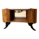 Vintage Art Deco buffet Isidore, solid wood, 2 doors and mirror.