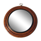 Old wooden round mirror