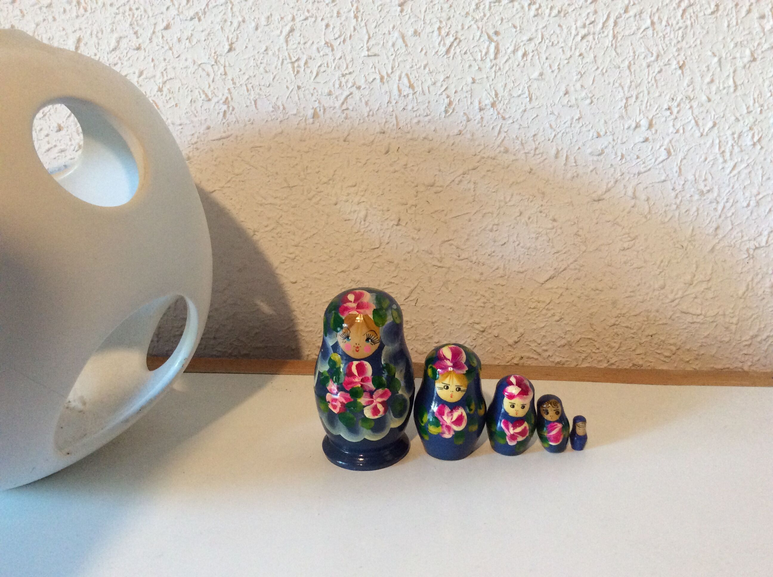 Vintage blue Matriochka Russian dolls