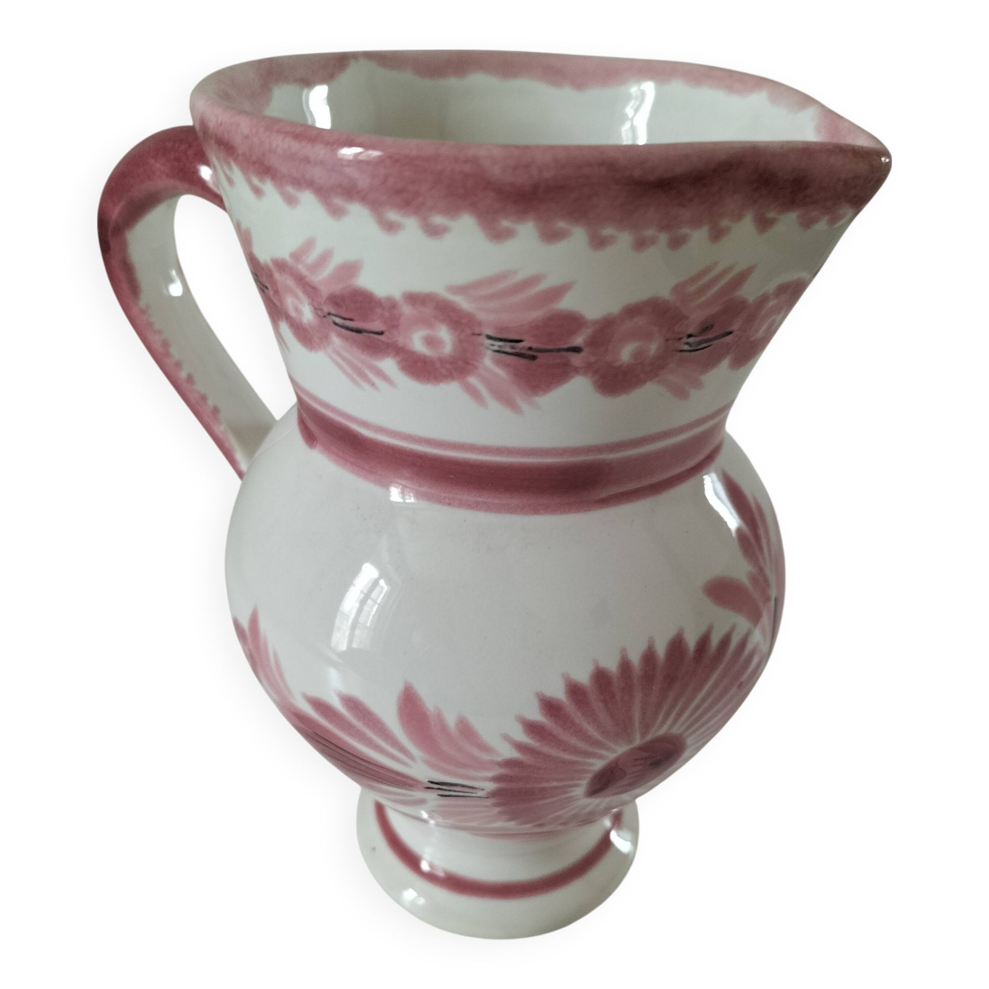 Henriot Quimper Camaïeu pink collection pitcher
