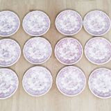 Set of 12 Lunéville earthenware dessert plates