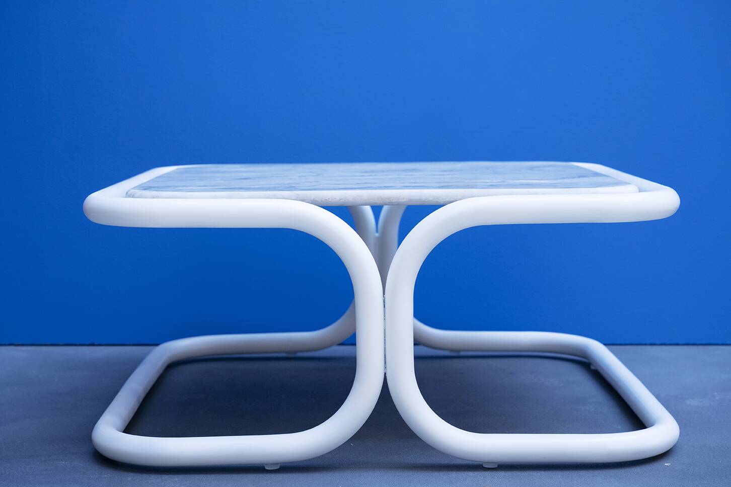 Vintage metal and marble coffee table