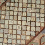 Old American Carpet Hooked handmade 88cm x 210cm 1880s, 1B509