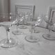 Set of 6 crystal champagne glasses engraved 50s