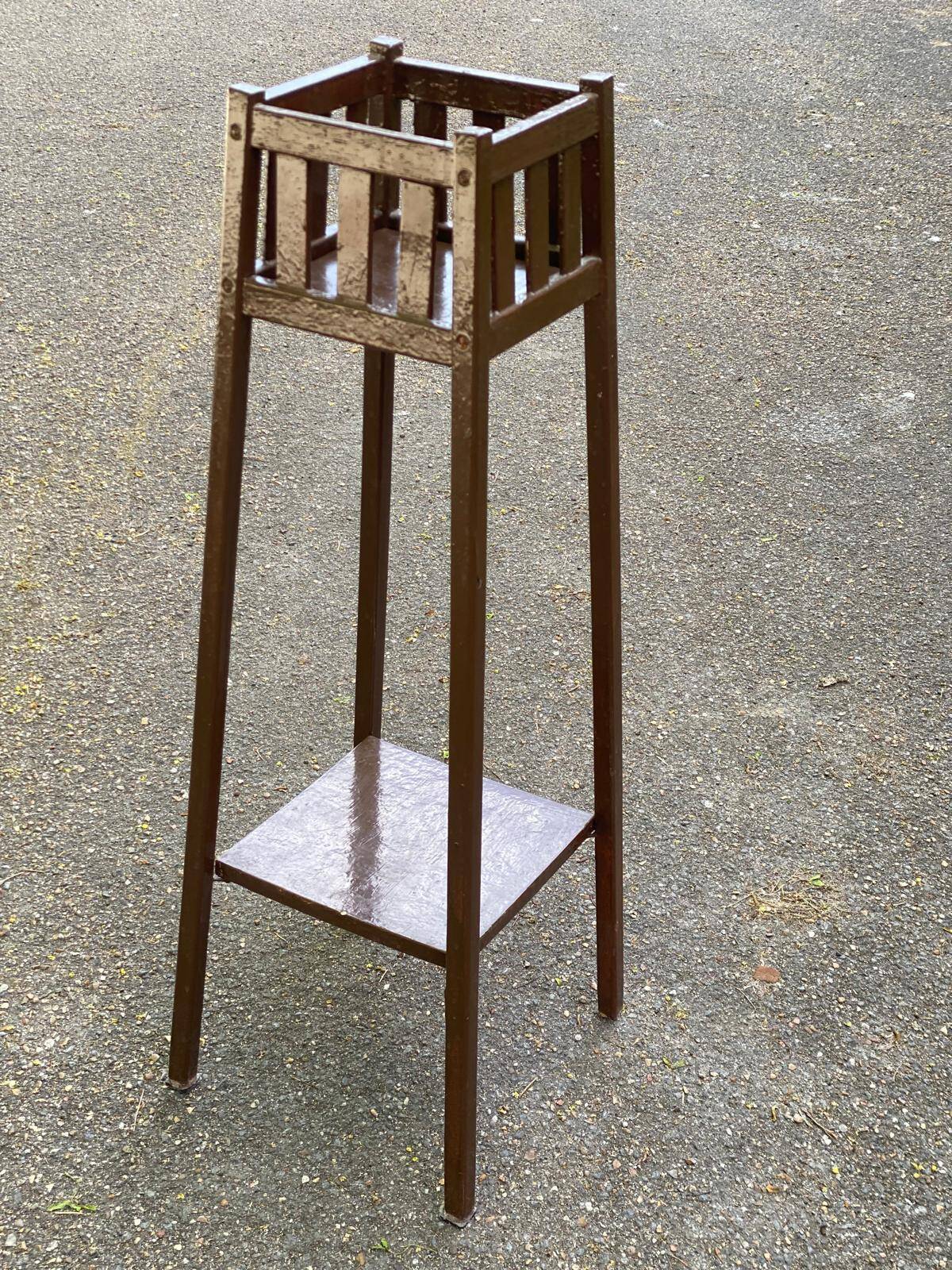 Vintage solid wood stool repainted 91cm