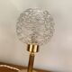 Table lamp desk bedside globe antique chiseled glass and brass base