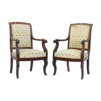 Pair of armchairs convertibles style Restoration Fabric in the state H 92 L 57 cm